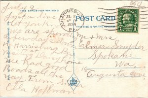 Pennsylvania State Capitol Harrisburg PA Pennsylvania WB Postcard PM Cancel WOB 