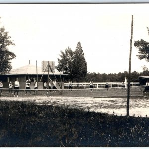 c1910s Fun Women Play Basketball RPPC Tennis Farm Car Real Photo Postcard A124