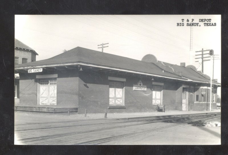 RPPC BIG SANDY TEXAS RAILROAD DEPOT TRAIN STATION REAL PHOTO POSTCARD