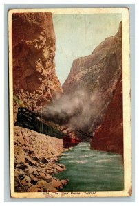 Vintage 1910's Postcard The Royal Gorge Arkansas River Colorado