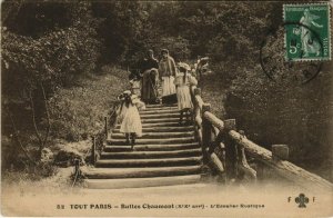 CPA TOUT PARIS (19e) 52 Buttes-Chaumont. L'Escalier Rustique (560446)