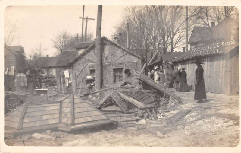 Rossville Maryland Flood Disaster Wreckage Real Photo Postcard AA31322