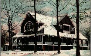 c1909 FORT SMITH ARKANSAS COUNTRY CLUB WINTER SCENE POSTCARD 39-79