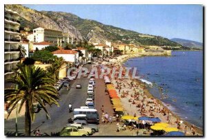 Old Postcard Menton The Beach and Pier Generale Leclerc Hautecloque