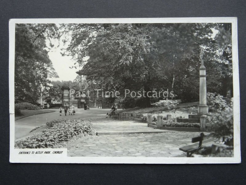 Lancashire CHORLEY Entrance to Astley Park - Old RP Postcard