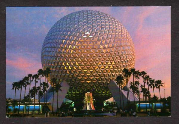 FL Spaceship Earth Epcot Ctr Disney World Amusement Pk Orlando Florida Postcard