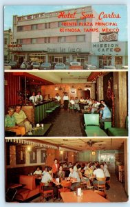 REYNOSA, Tamaulipas Mexico ~ Bar HOTEL SAN CARLOS Restaurant c1960s  Postcard