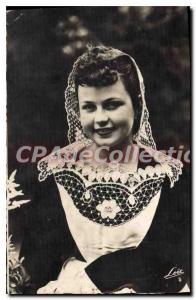 Old Postcard The Young Baud Brittany Costume From Bignan