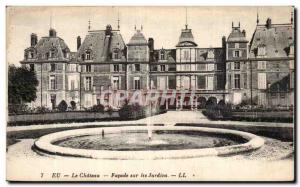 Old Postcard Eu The castle Facade of the gardens