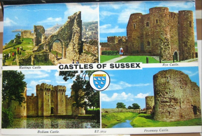 England Sussex Castles Rye Pevensey Bodiam Hastings etc - unposted