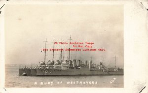 US Navy, RPPC, Group of Destroyers, USS Branch DD-197, A.L.B. Photo