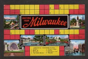 WI Greetings MILWAUKEE WISCONSIN Crossword Puzzle PC