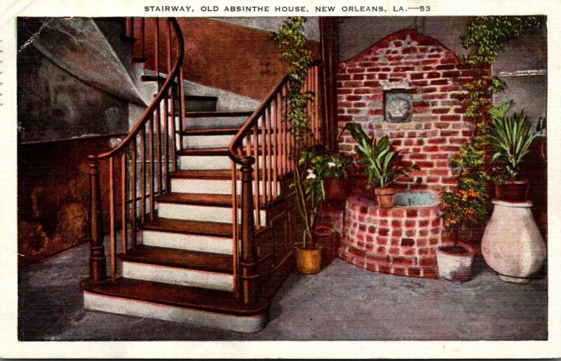 Louisiana New Orleans Old Absinthe House Stairway 1943