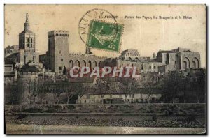 Postcard Old Avignon Popes' Palace and the Remparts Rhone