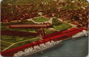 Ocean Terminals & Nova Scotia Hotel Halifax NS Aerial Vintage Postcard D60