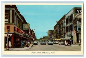 1972 A View Of Main Street Cars Buildings Ottawa Iowa IA Vintage Postcard