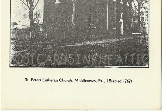 Black and White Saint Lutheran Church Middletown, Pennsylvania - Very Early 1900