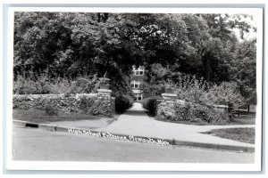 c1940's High School Entrance Plymouth Michigan MI RPPC Unposted Photo Postcard