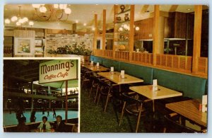 Tigard Oregon OR Postcard Manning's At Lloyd Center Coffee Cafe Interior c1960's
