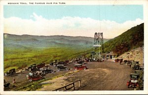 Mohawk Trail Hair Pin Turn Old Cars WB Postcard VTG UNP Vintage Unused  