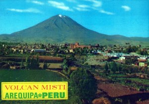 VINTAGE CONTINENTAL SIZE POSTCARD MISTI VOLCANO AREQUIPA PERU