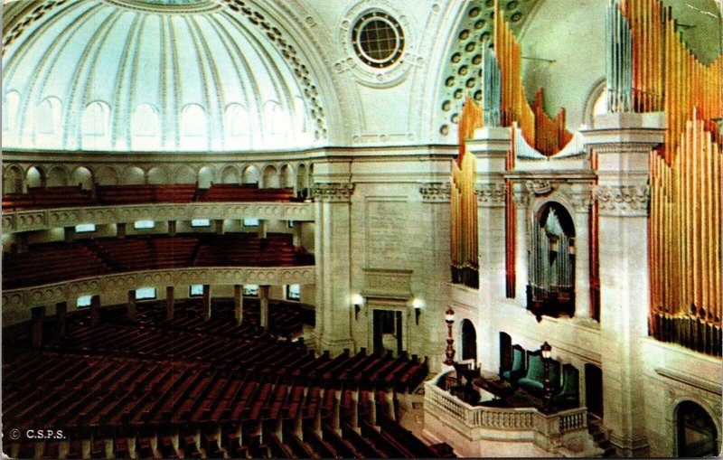 Interior View First Church Christ Boston Massachusetts MA Chrome Postcard VTG 