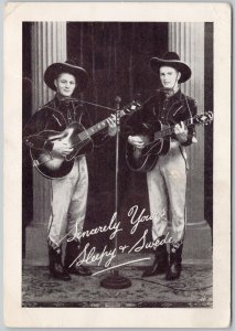Sleepy & Swede Musicians The Rhythm Pals Canada 1930s Advertising Card H72