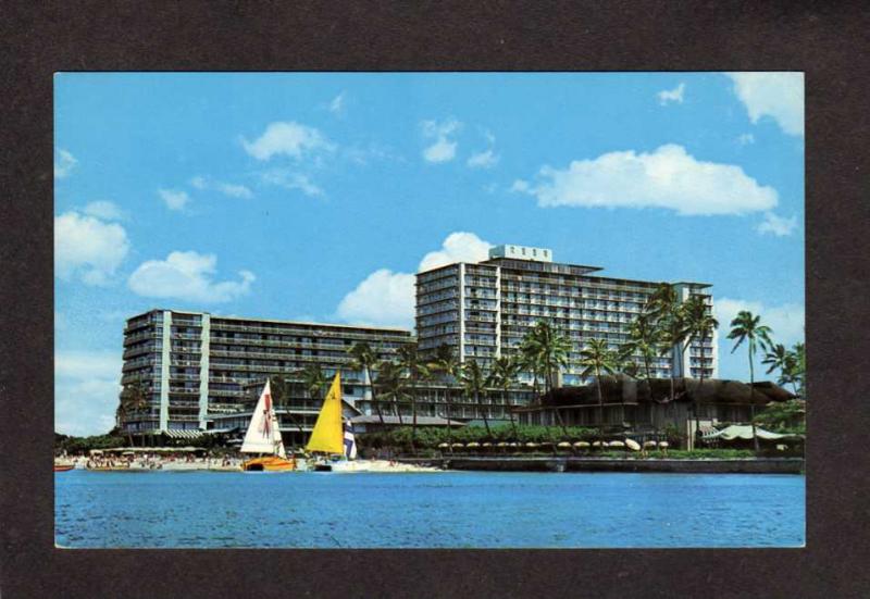 HI Reef Hotel Tower Coral Seas Waikiki Beach Honolulu Hawaii Postcard