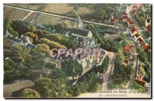 Old Postcard The Great Castles of Loire Banks of the Old Chateau