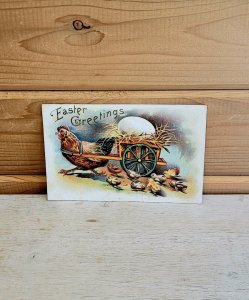 Antique Postcard 1908 Embossed Easter Greetings Posted Stamp 5.5 x 3.5 