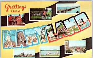 x9 Maryland LOT c1960s MD Greetings Welcome Chrome City State Postcard Set A181