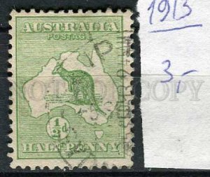265249 Australia 1913 year used stamp Kangaroo