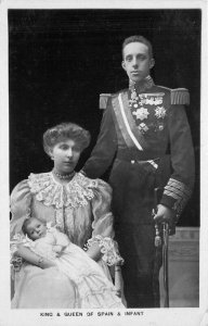 C-1910 Royalty King Queen Spain Infant Rotary Photographic Postcard 20-12590
