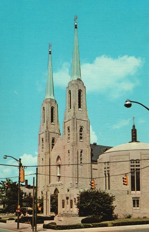 Vintage Postcard Immaculate Conception Cathedral Cath Mac Dougal Chapel Indiana