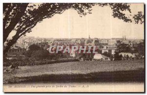 Old Postcard Rennes General View from the Garden of Tabor