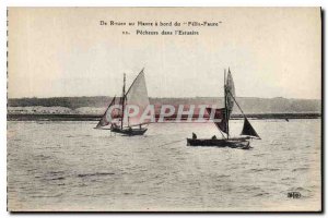 Old Postcard From Rouen to Le Havre aboard the Felix Faure Pecheurs in the Es...