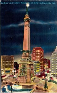 Indiana Indianapolis Soldiers and Sailors Monument At Night