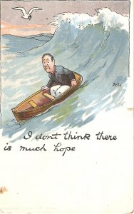 I dont think there is much hope Humorous old vintage Gnelgish postcard