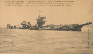 Military WW1 Attack of Zeebrugge English Men Of War Torpedo Boat Postcard 07.44