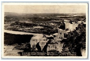 1943 View Ochs Memorial Point Lookout Mtn Chattanooga Tennessee Cline Postcard