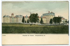 Insane Asylum State Hospital Independence Iowa 1907c postcard