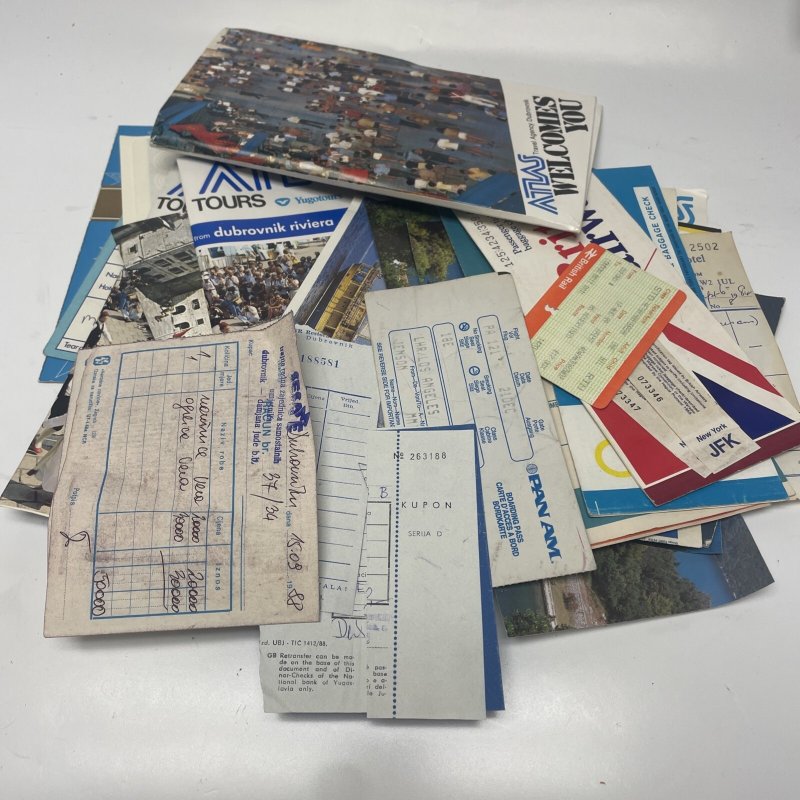 Lot of 33 Atlas Travel Agency Dubrovnik Ephemera -Ticket Stubs, Brochures, etc.