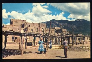 Beautiful Taos, New Mexico/NM Postcard, Typical Taos Pueblo