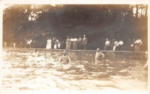 E15/ Toledo Ohio Real Photo RPPC Postcard c1910 Walbridge Park Fitch's Pond Swim