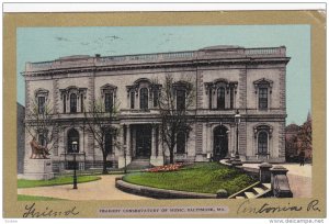 BALTIMORE, Maryland, PU-1908; Peabody Conservatory Of Music