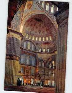 Postcard Interior of the Blue Mosque Istanbul Turkey