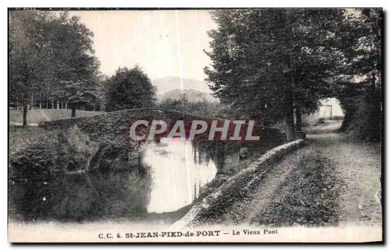Old Postcard St Jean Pied de Port Le Vieux Pont