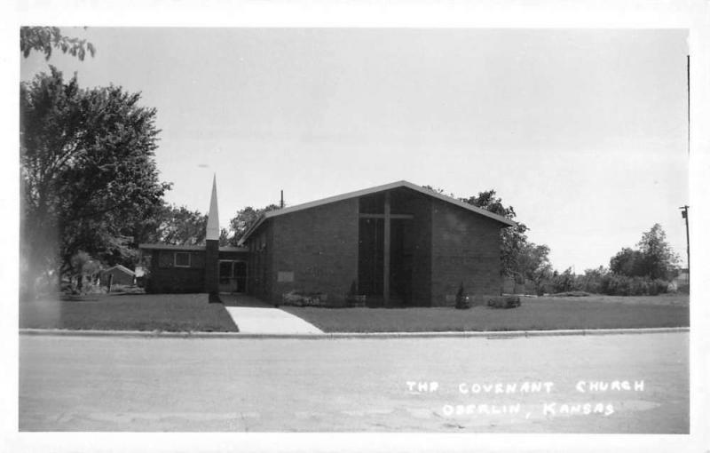 Oberlin Kansas Covenant Church Real Photo Antique Postcard K104003