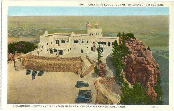 Cheyenne Lodge, Summit of Cheyenne Mountain, Colorado Springs, CO, White Border