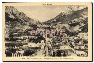 Old Postcard The Alps Briancon General View City the highest in Europe